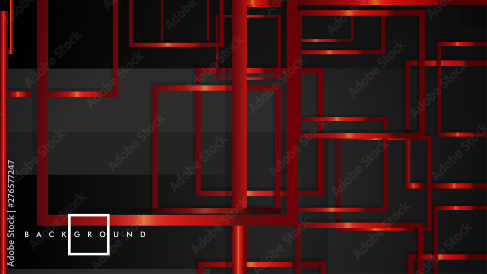 Vector Modern Abstract Squares Backgrounds . with a black and red metal color gradient. eps 10 template
