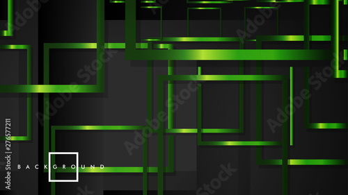 Vector Modern Abstract Squares Backgrounds . with a black and green metal color gradient. eps 10 template