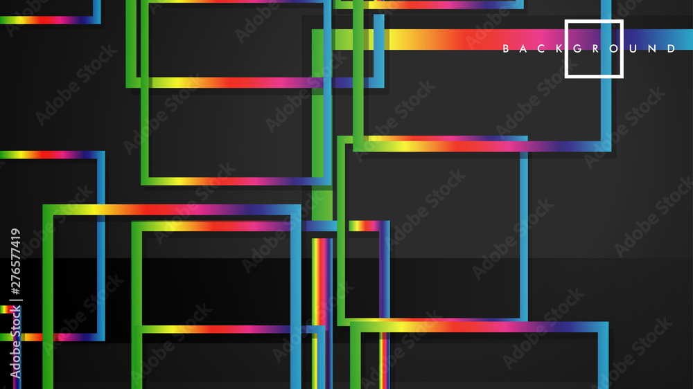 Vector Modern Abstract Squares Backgrounds . with a black and rainbow color gradient. eps 10 template Vector Modern Abstract Squares Backgrounds . with a black and rainbow color gradient. eps 10 template