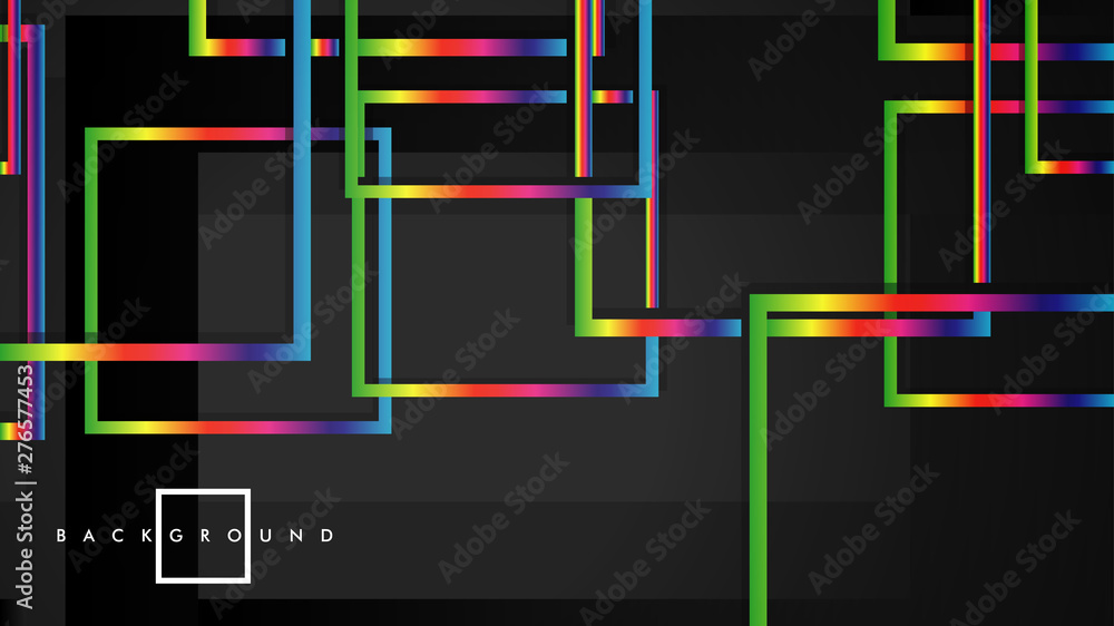 Vector Modern Abstract Squares Backgrounds . with a black and rainbow color gradient. eps 10 template Vector Modern Abstract Squares Backgrounds . with a black and rainbow color gradient. eps 10 template