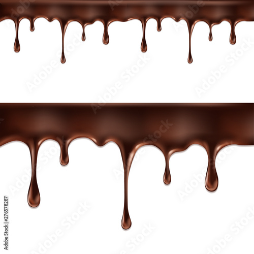 chocolate streams isolated on white