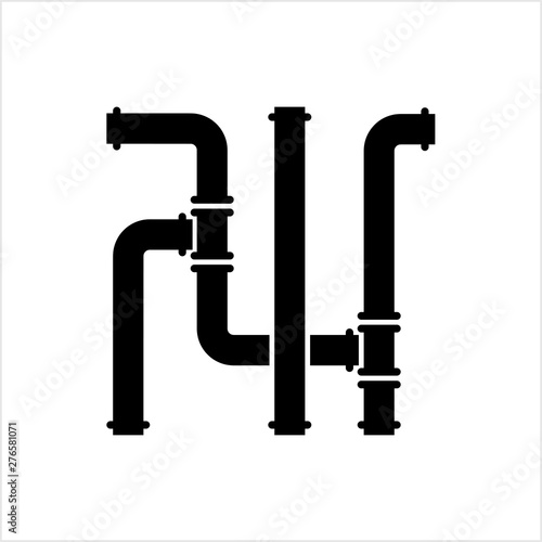 Pipe Icon, Pipe Fitting Icon, Water, Gas, Oil Pipeline, Plumbing Work