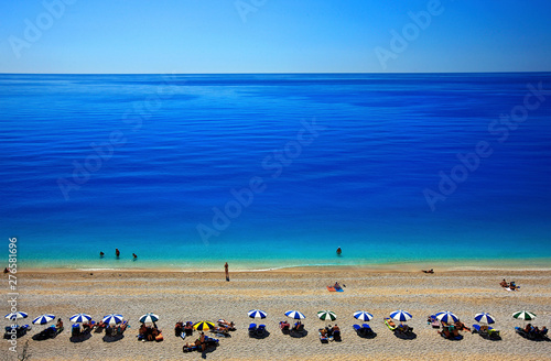 World famous Egremni beach in Lefkada island, Ionian sea, Greece. photo