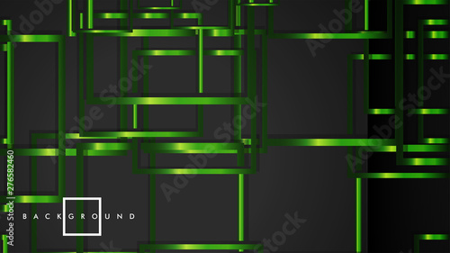 Vector Modern Abstract Squares Backgrounds . with a black and green metal color gradient. eps 10 template