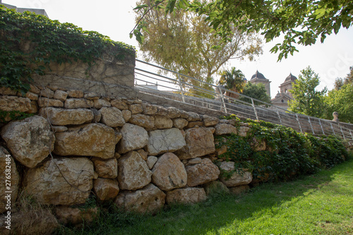 stone wall with stairs