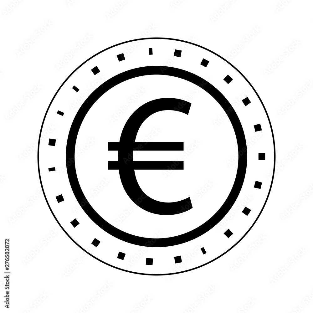 Euro coin money symbol isolated