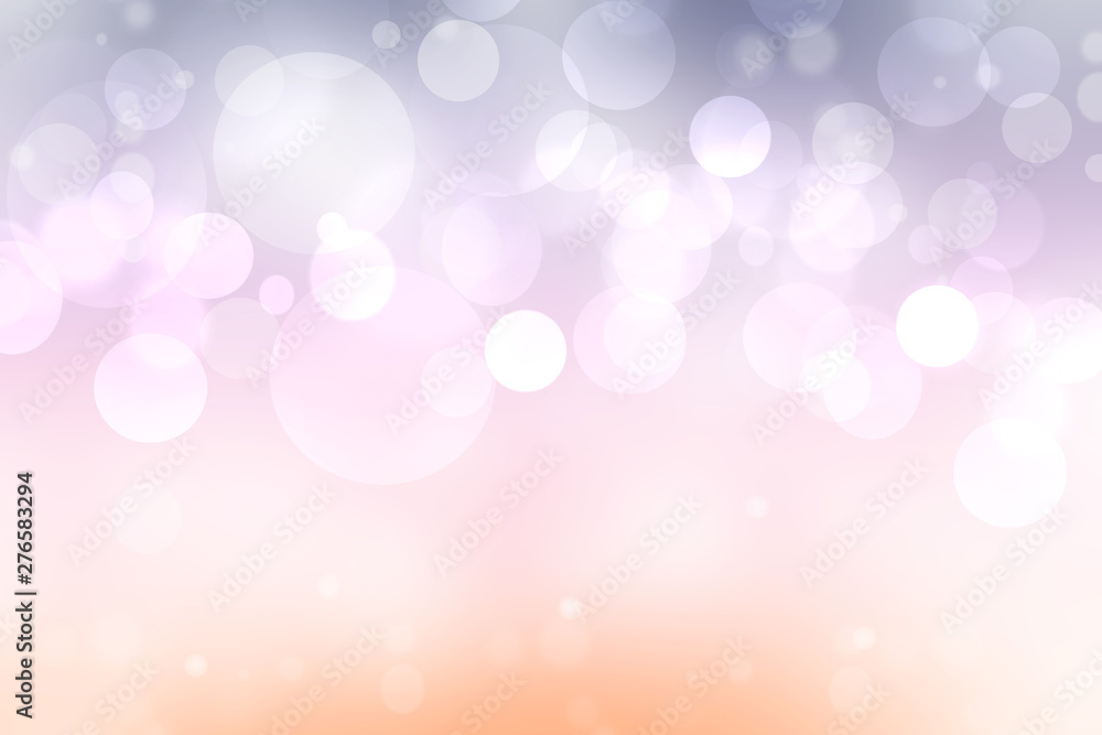A festive abstract orange pink gradient background texture with glitter defocused sparkle bokeh circles. Card concept for Happy New Year, party invitation, valentine or other holidays.