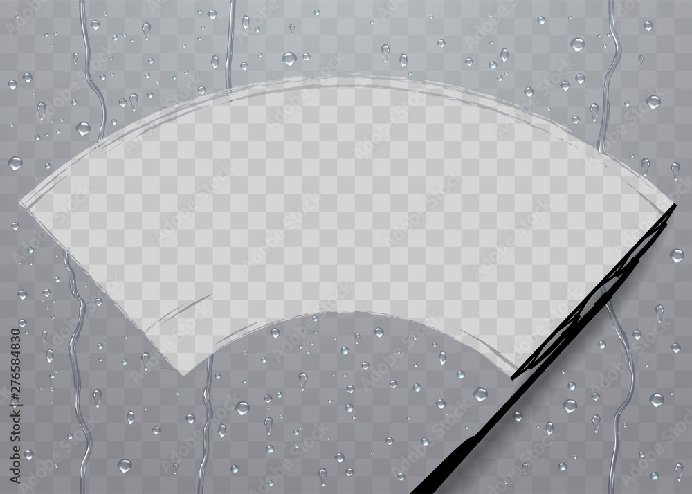 Wiper cleans the transparent glass