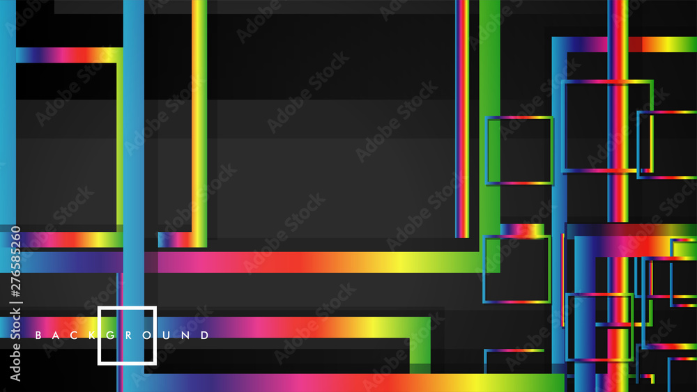 Obraz premium Vector Modern Abstract Squares Backgrounds . with a black and rainbow color gradient. eps 10 template