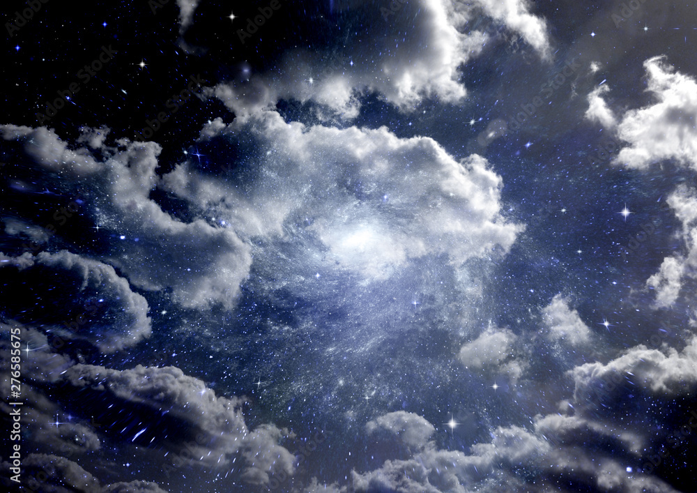 galaxy in a free space. 3D rendering