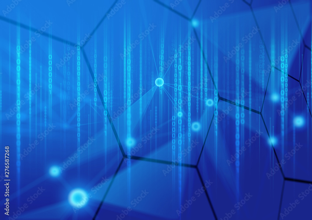 Fototapeta premium ai internet of thing, network background 3d illustration rendering, data deep learning, robotic science, neuron plexus futuristic, supercomputer, brain technology digital science