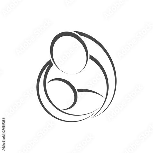 Mother holding Child baby design vector template.