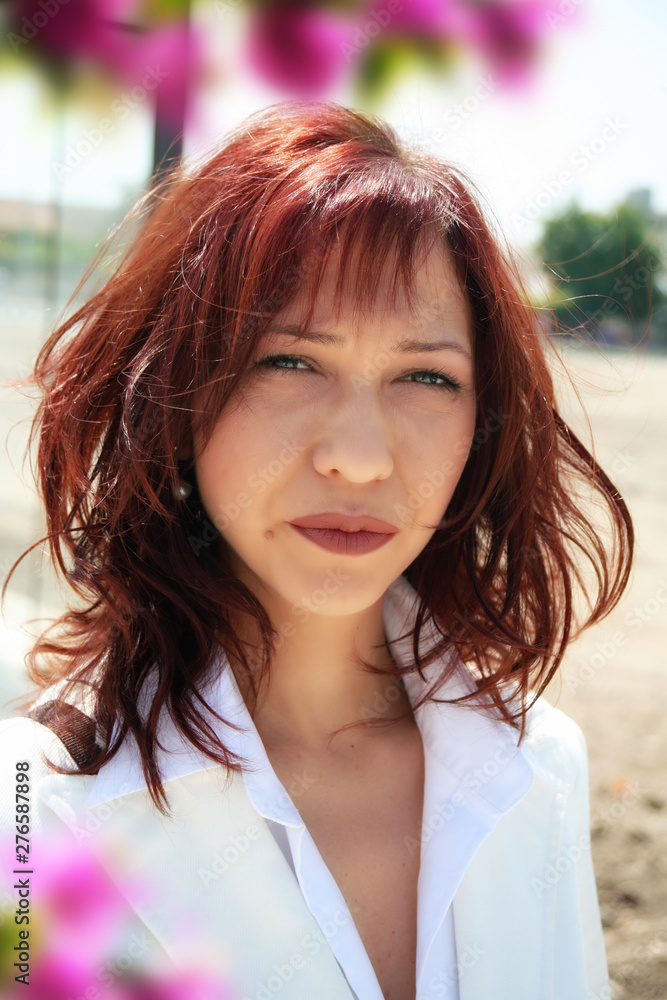 close up young adult woman portrait
