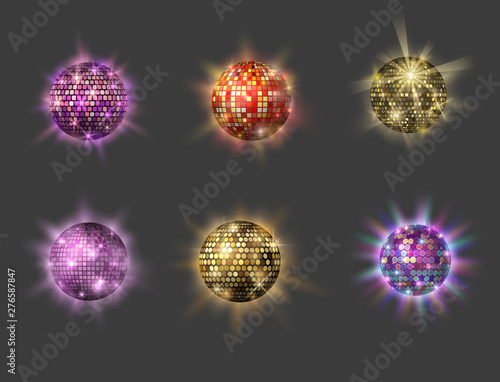 Disco ball discotheque music party night club dance equipment vector illustration.