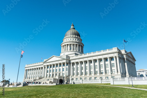 Utah State Capitol building at daytime on Capitol Hill in Salt Lake City, Utah