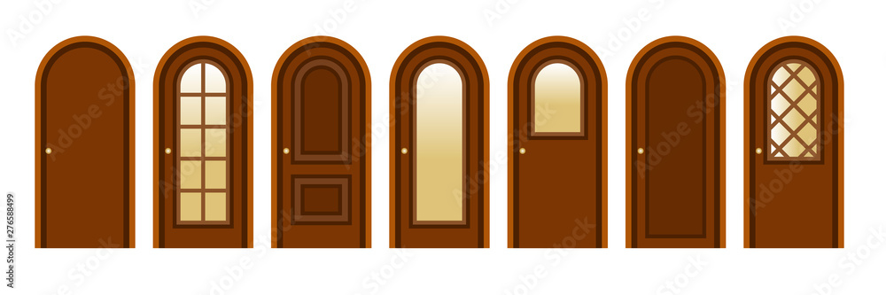 Set of modern wooden doors to design home interior Set of modern wooden doors to design home interior