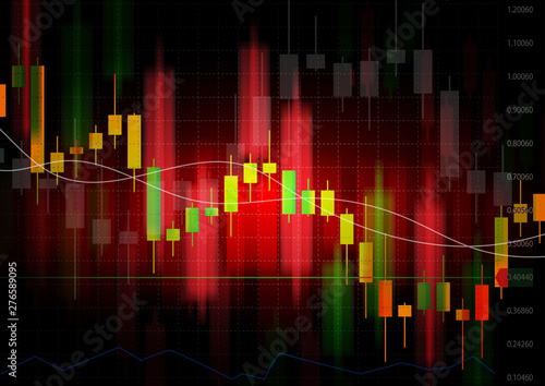 Stock market finance analysis business concept. Forex trading background. Hot data chart. Fire flame.