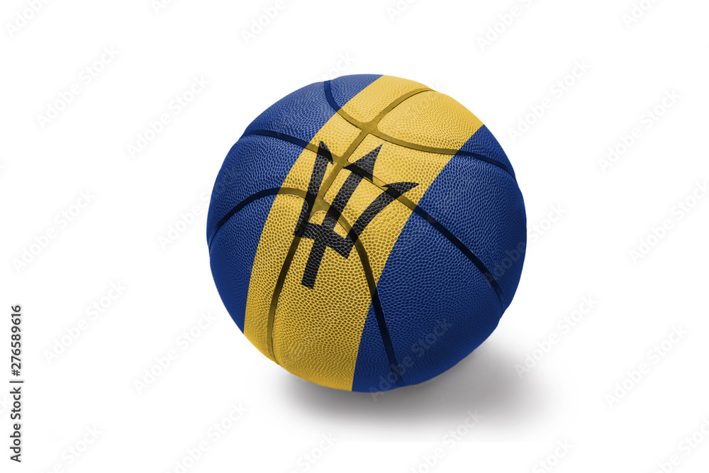 basketball ball with the national flag of barbados on the white background