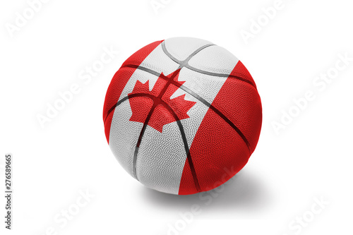 basketball ball with the national flag of canada on the white background