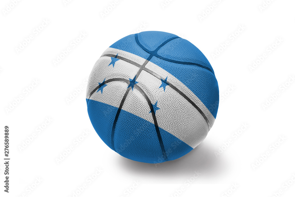 basketball ball with the national flag of honduras on the white background