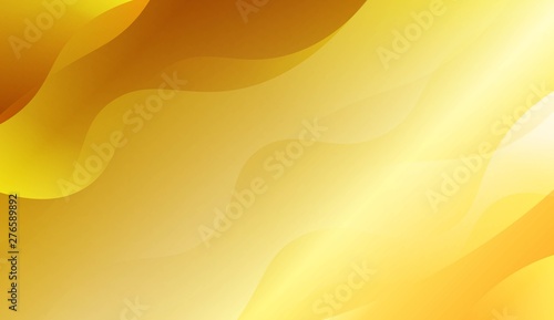 Abstract Gold Waves. Futuristic Technology Style Background. For Business Presentation Wallpaper, Flyer, Cover. Vector Illustration with Color Gradient.