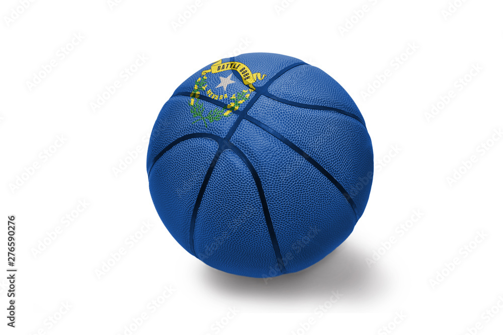 basketball ball with the flag of nevada state on the white background