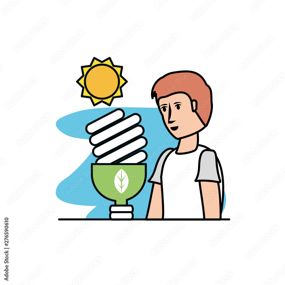 Avatar man and eco light bulb design Avatar man and eco light bulb design