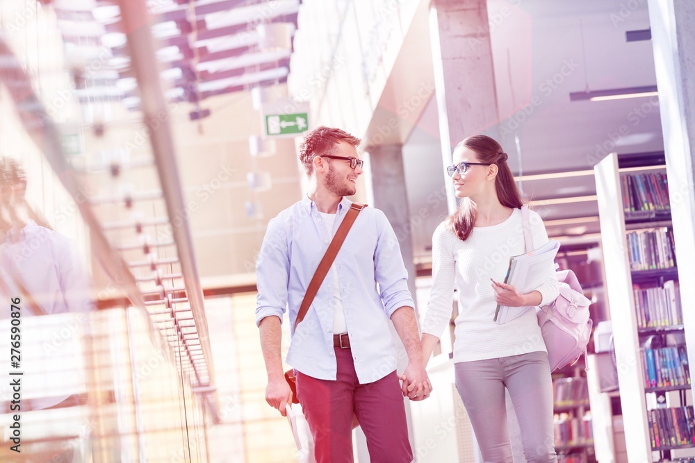 Students at university library