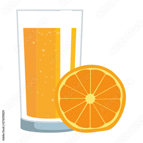 orange juice citrus fruit with glass