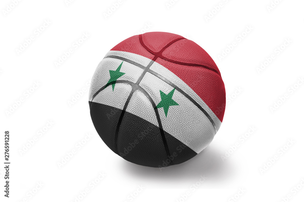 basketball ball with the national flag of syria on the white background basketball ball with the national flag of syria on the white background