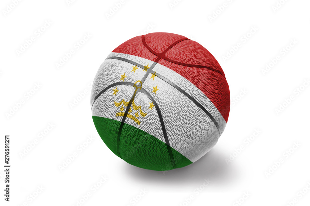 basketball ball with the national flag of tajikistan on the white background basketball ball with the national flag of tajikistan on the white background