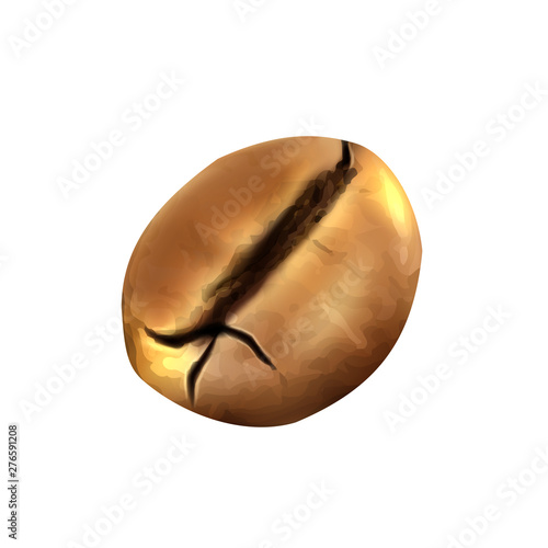 Coffee bean on a white background, for design. Vector