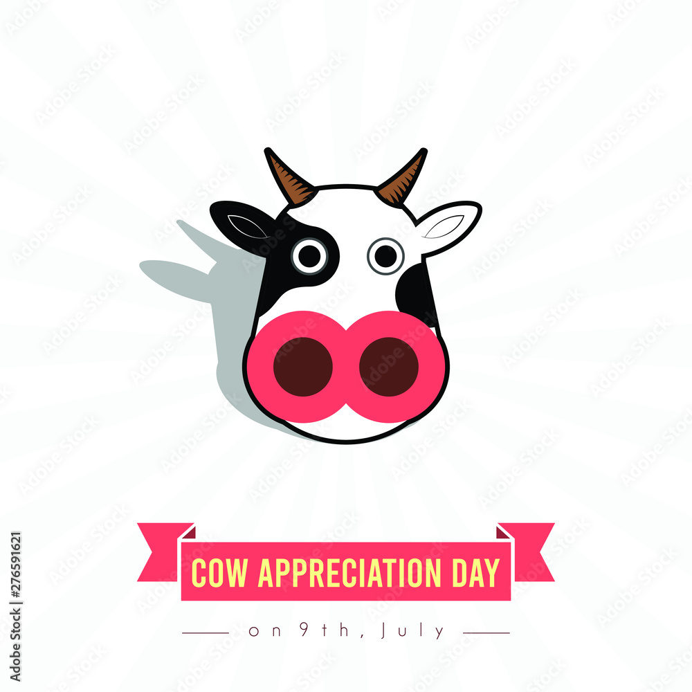World cow Appreciation Day Vector Design with cow head Stock Vector ...