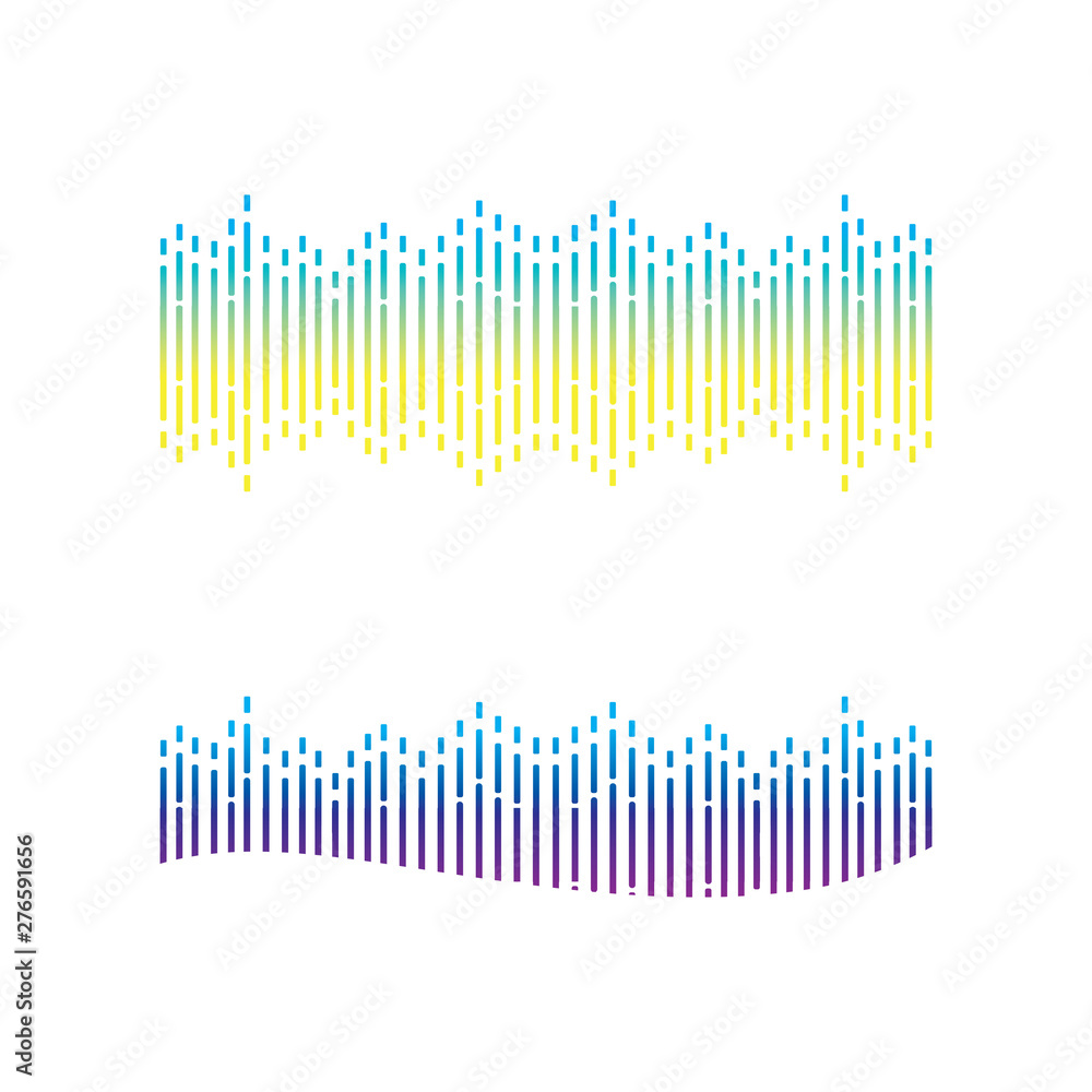 wave line music and sound vector equalizer logo