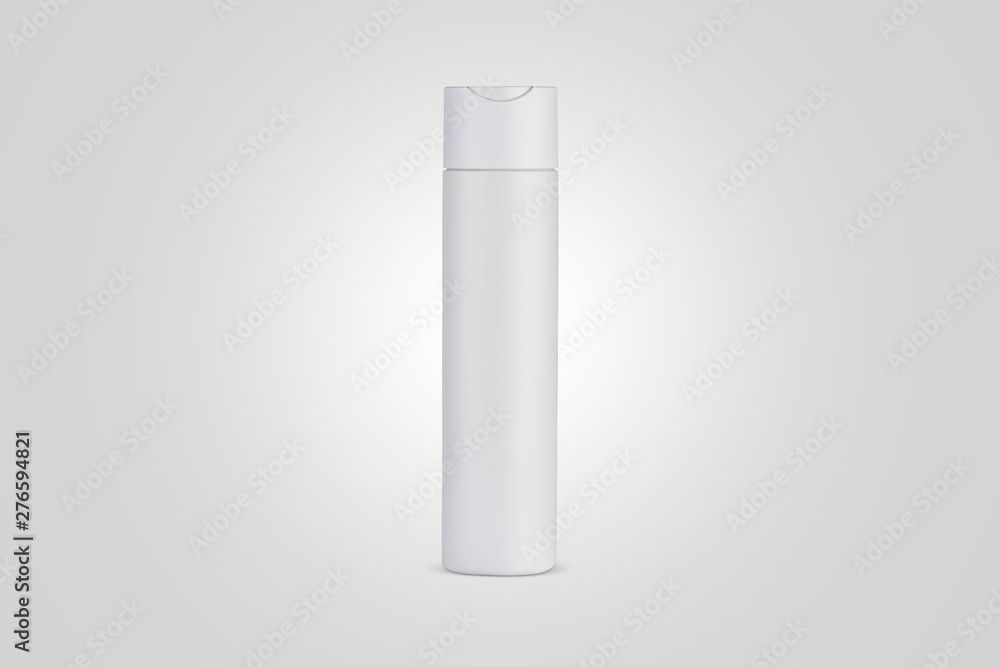 Cosmetic product for shampoo. White product package. Cosmetic product for shampoo. White product package.