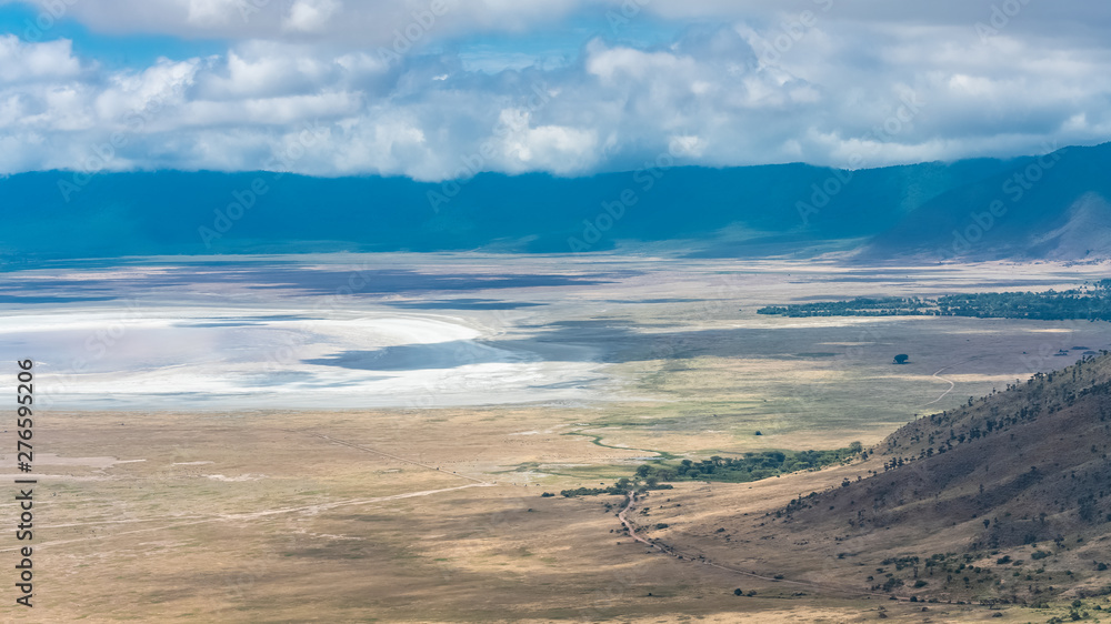 Tanzania, view of the Ngorongoro crater, beautiful landscape