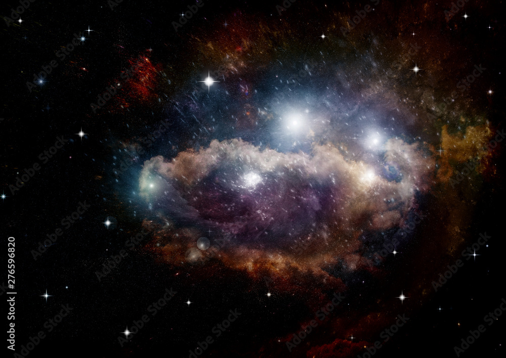 Obraz premium galaxy in a free space. 3D rendering