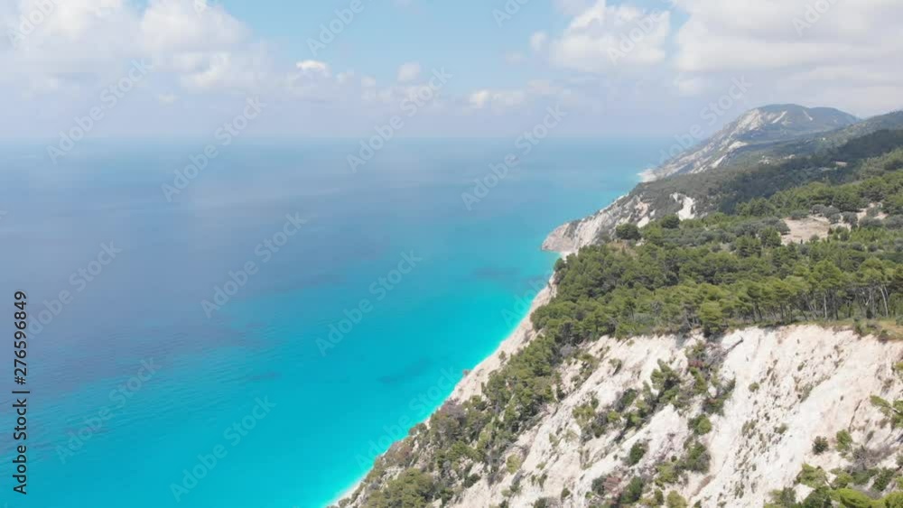 Aerial view of magnificent coast of the Ionian sea, Lefkada island, Greece Israel Aerial view of magnificent coast of the Ionian sea, Lefkada island, Greece Israel