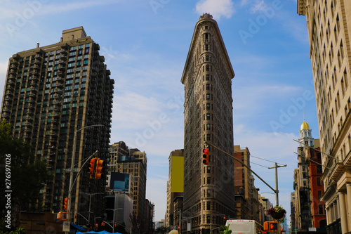 Flatiron Building view August 25, 2018, New York, USA. The Flatiron building, designed by Chicago by Daniel Burnham, skyscrapers.