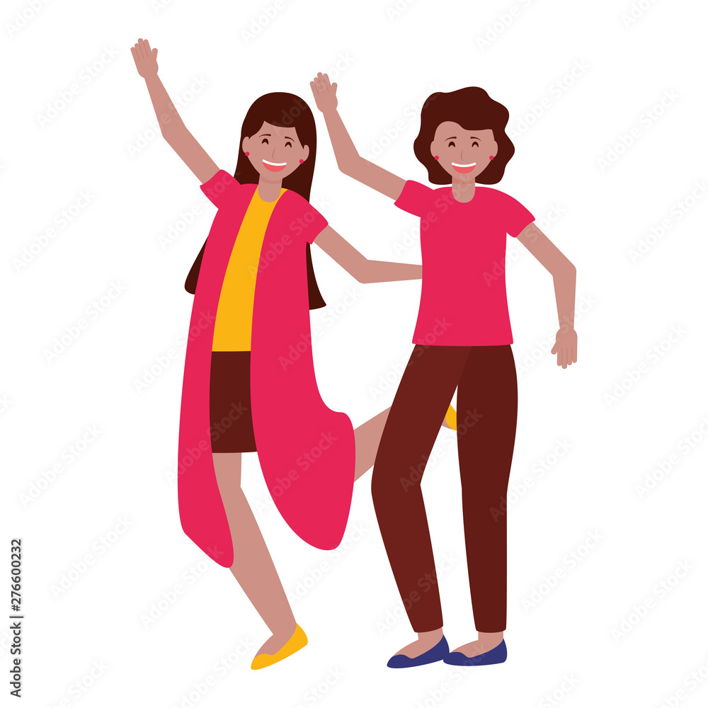 Fototapeta premium happy young people flat design