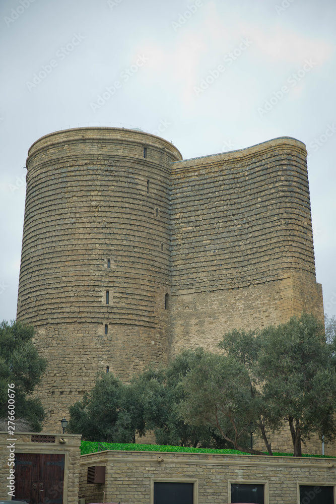 Maiden Tower Baku . The Maiden Tower also known as Giz Galasi, located in the Old City in Baku, Azerbaijan. Maiden Tower was built in the 12th century as part of the walled city.