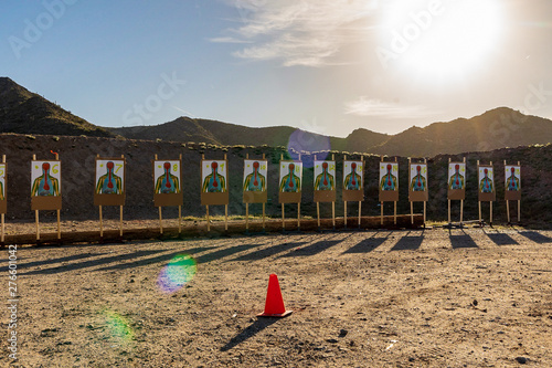 Row of Targets at Shooting Range
