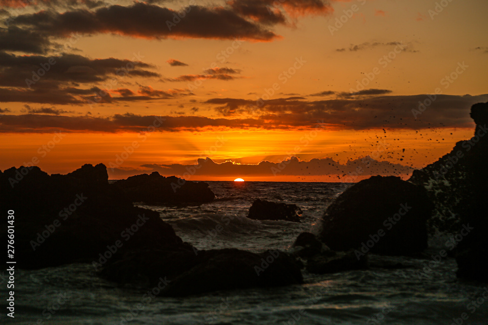 sunset on the beach of Hawaii