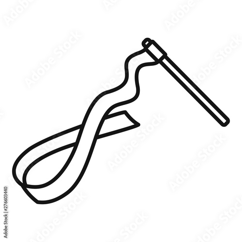 Gymnastics ribbon stick icon. Outline gymnastics ribbon stick vector icon for web design isolated on white background