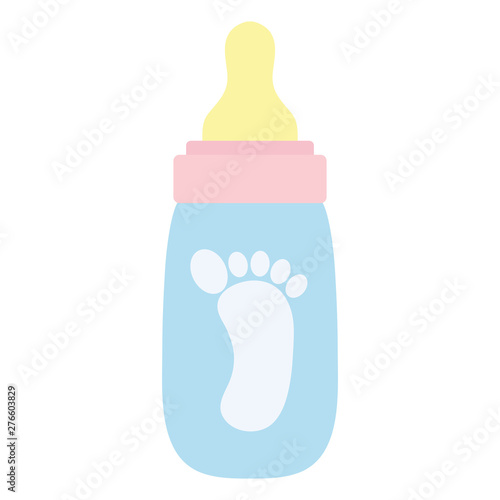baby bottle milk with footprint
