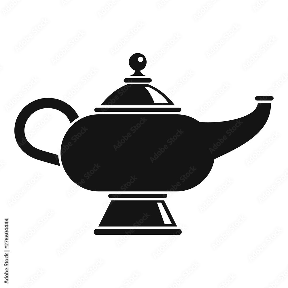Magic djinn lamp icon. Simple illustration of magic djinn lamp vector icon for web design isolated on white background Magic djinn lamp icon. Simple illustration of magic djinn lamp vector icon for web design isolated on white background