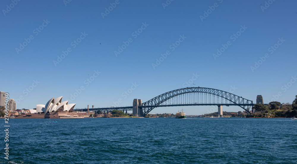 Skyline Sydney Australia. Operahouse and bridge panorama