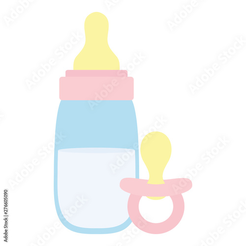 baby bottle milk with pacifier