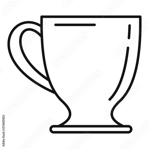 Coffee mug icon. Outline coffee mug vector icon for web design isolated on white background