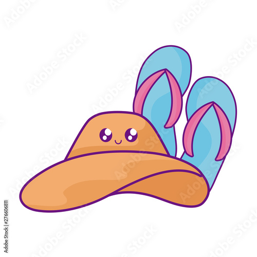 flip flops with hat female kawaii
